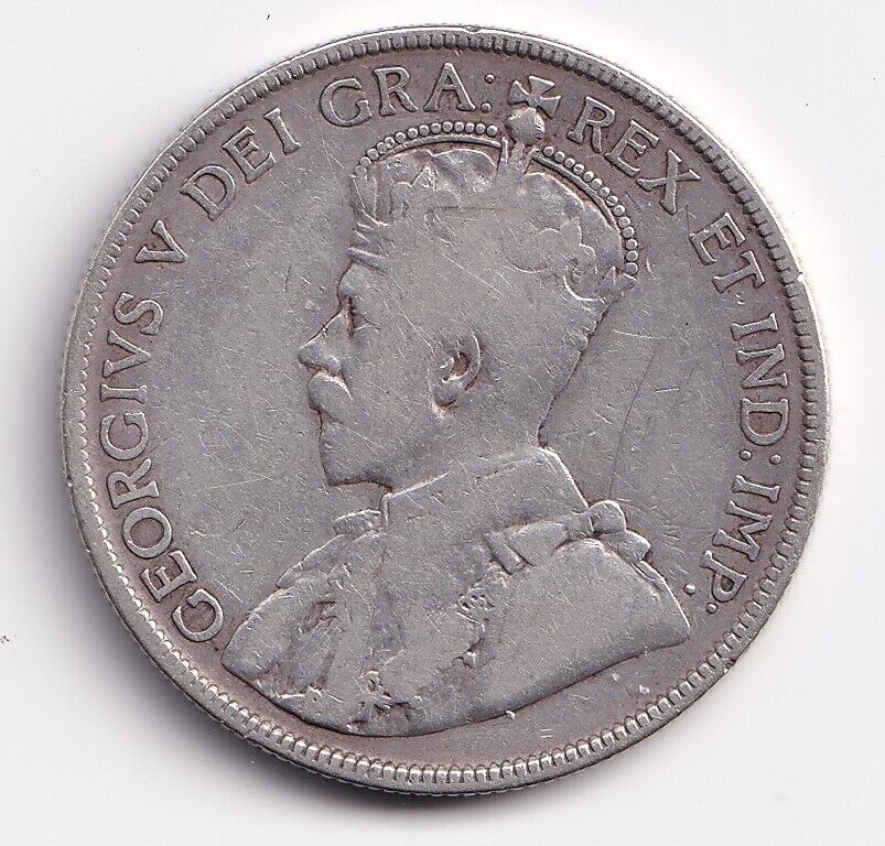 1929 Canada Silver Half Dollar 50 Cent Piece Better Date Solid Grade #2