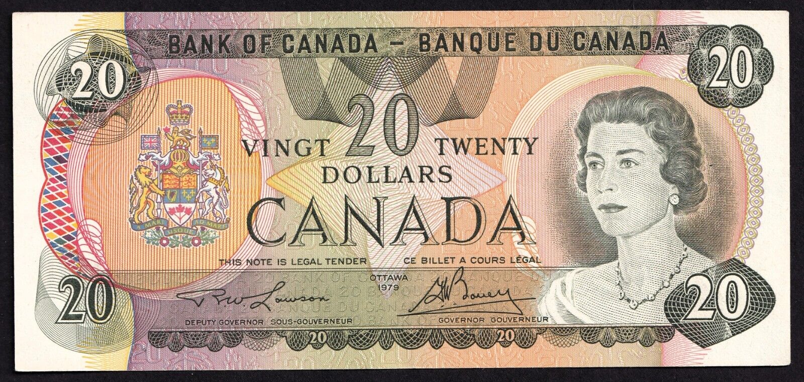 Canada 1979 $20 Twenty Dollar Banknote Lawson - Bouey 50037023335