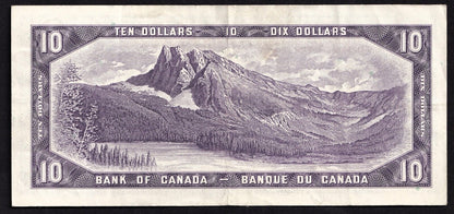 Canada 1954 $10 Ten Dollar Banknote Beattie - Rasminsky R/V 9324617