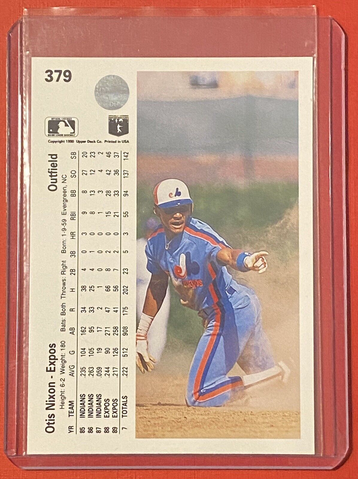 1990 Upper Deck Baseball Otis Nixon Montreal Expos #379