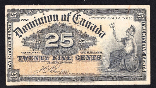 1900 Dominion of Canada 25c Shinplaster Note Boville #M4