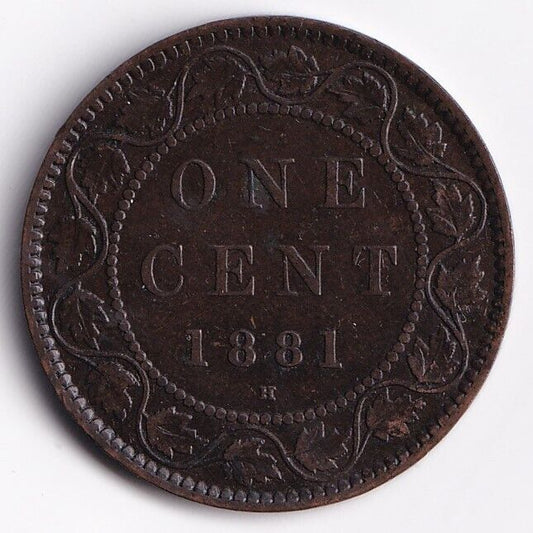 1881 Canada Halifax 1 One Cent Queen Victoria Penny VF-30 #3