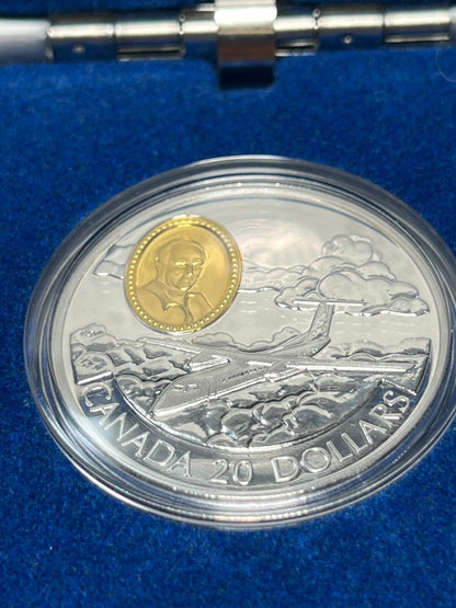 1999 Canada $20 de Havilland DHC-8 Dash 8 Sterling Silver Proof With Box + COA