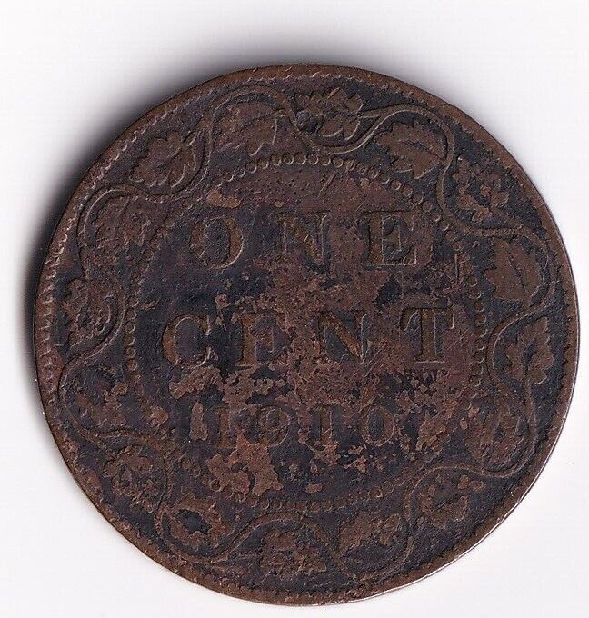 Canada 1910 1 Cent One Large Cent Coin King Edward