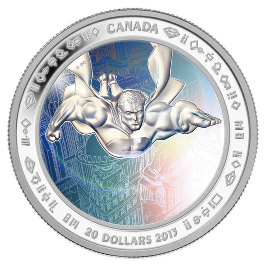 2013 Canadian Mint $20 Fine Silver Coin 75th Anniversary of Superman Metropolis - cscoinsnbanknotes