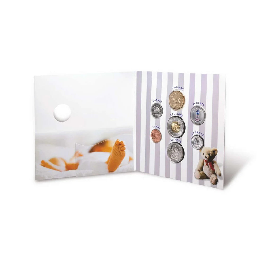 2007 Baby Gift Set 7 Coin Set With Rattle Coloured 25-Cent