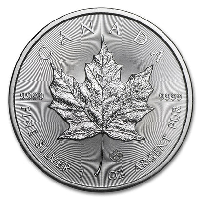 Canadian Silver Maple Leaf One Random Date .9999 Fine Silver 1 Oz Round