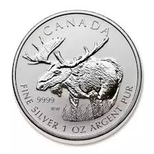 Canada 2012 Moose 1oz .9999 Silver - Wildlife Series