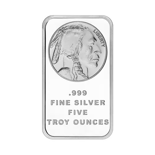 5 oz Buffalo Silver Bar | Silvertowne Mint - cscoinsnbanknotes