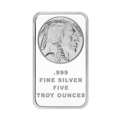 5 oz Buffalo Silver Bar | Silvertowne Mint - cscoinsnbanknotes