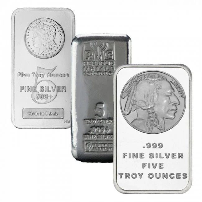 5oz Silver Bar – Random Mint .999 Fine Silver