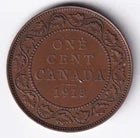 Canada 1913 1c One Large Cent Copper Coin King George V VF Very Fine #1