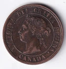 Canada 1899 1c One Large Cent Copper Coin Queen Victoria VF Very Fine #4
