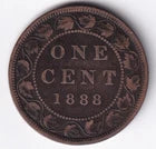 Canada 1888 1c One Large Cent Copper Coin Queen Victoria #1