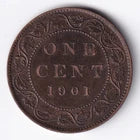Canada 1901 1c One Large Cent Copper Coin Queen Victoria EF Extra Fine #6
