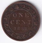 Canada 1888 1c One Large Cent Copper Coin Queen Victoria F Fine #4