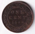 Canada 1896 1c One Large Cent Copper Coin Queen Victoria EF Far "6" #2
