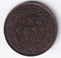 Canada 1901 1c One Large Cent Copper Coin Queen Victoria VF+ Very Fine+ #1