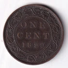 Canada 1899 1c One Large Cent Copper Coin Queen Victoria EF Extra Fine #7