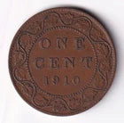Canada 1910 1c One Large Cent Copper Coin King Edward VII VF Very Fine #2