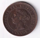 Canada 1901 1c One Large Cent Copper Coin Queen Victoria VF Very Fine #7