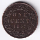 Canada 1897 1c One Large Cent Copper Coin Queen Victoria VF Very Fine #1