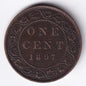 Canada 1897 1c One Large Cent Copper Coin Queen Victoria VF Very Fine #1