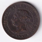 Canada 1901 1c One Large Cent Copper Coin Queen Victoria EF Extra Fine #8