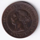 Canada 1901 1c One Large Cent Copper Coin Queen Victoria EF Extra Fine #6