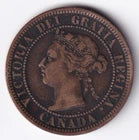 Canada 1888 1c One Large Cent Copper Coin Queen Victoria #2