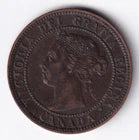 Canada 1897 1c One Large Cent Copper Coin Queen Victoria VF Very Fine #2