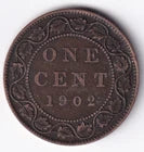 Canada 1902 1c One Large Cent Copper Coin King Edward VII F Fine #4