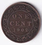 Canada 1902 1c One Large Cent Copper Coin King Edward VII F Fine #4