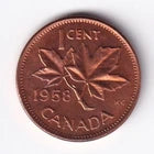 Canada 1958 1c One Small Cent Queen Elizabeth II MS - 64 Mint State - 64