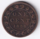 Canada 1888 1c One Large Cent Copper Coin Queen Victoria #2