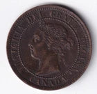 Canada 1901 1c One Large Cent Copper Coin Queen Victoria VF+ Very Fine+ #5