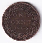 Canada 1904 1c One Large Cent Copper Coin King Edward VII F Fine #1