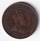 Canada 1917H 1c One Large Cent Copper Coin King Edward VII F Fine