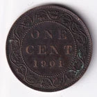 Canada 1901 1c One Large Cent Copper Coin Queen Victoria EF Extra Fine #2
