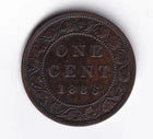 Canada 1886 1c One Large Cent Copper Coin Queen Victoria EF Extra Fine Obverse 1 - cscoinsnbanknotes