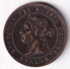 Canada 1899 1c One Large Cent Copper Coin Queen Victoria VF Very Fine #2