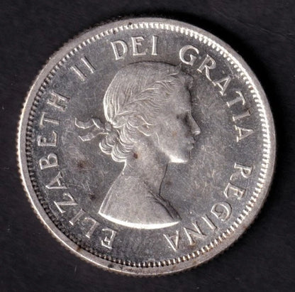 Canada 1958 25c Twenty Five Cent Silver Coin Queen Victoria II .800 Silver