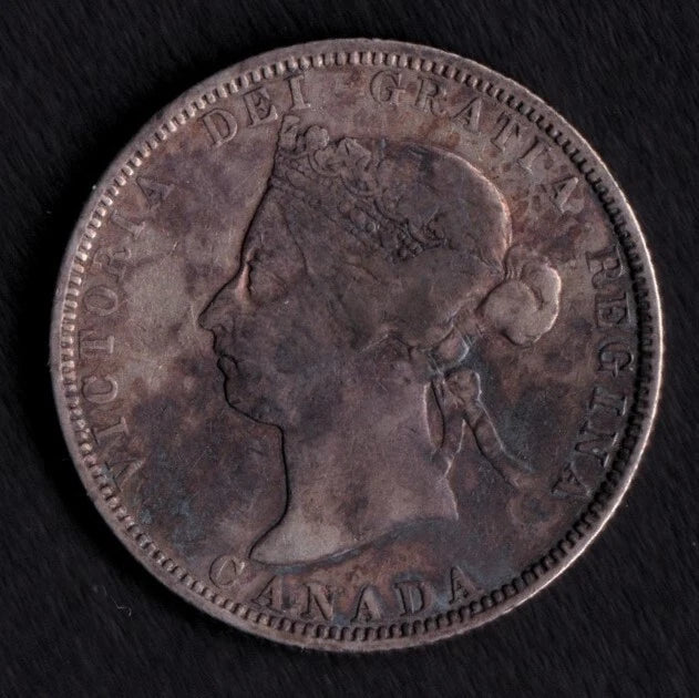Canada 1883H 25c Twenty Five Cents Silver Coin Queen Victoria VG .925 Silver