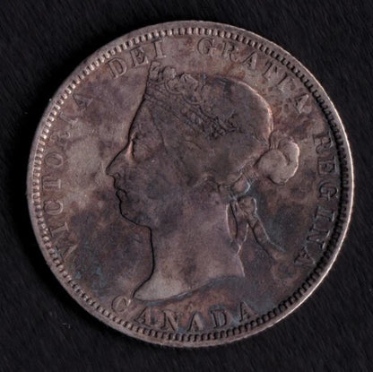 Canada 1883H 25c Twenty Five Cents Silver Coin Queen Victoria VG .925 Silver