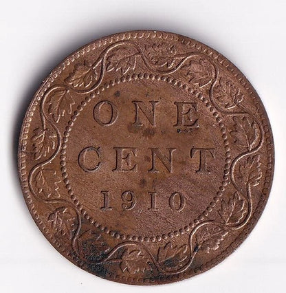 Canada 1910 1 Cent One Large Cent King Edward Nice UNC Details - cscoinsnbanknotes