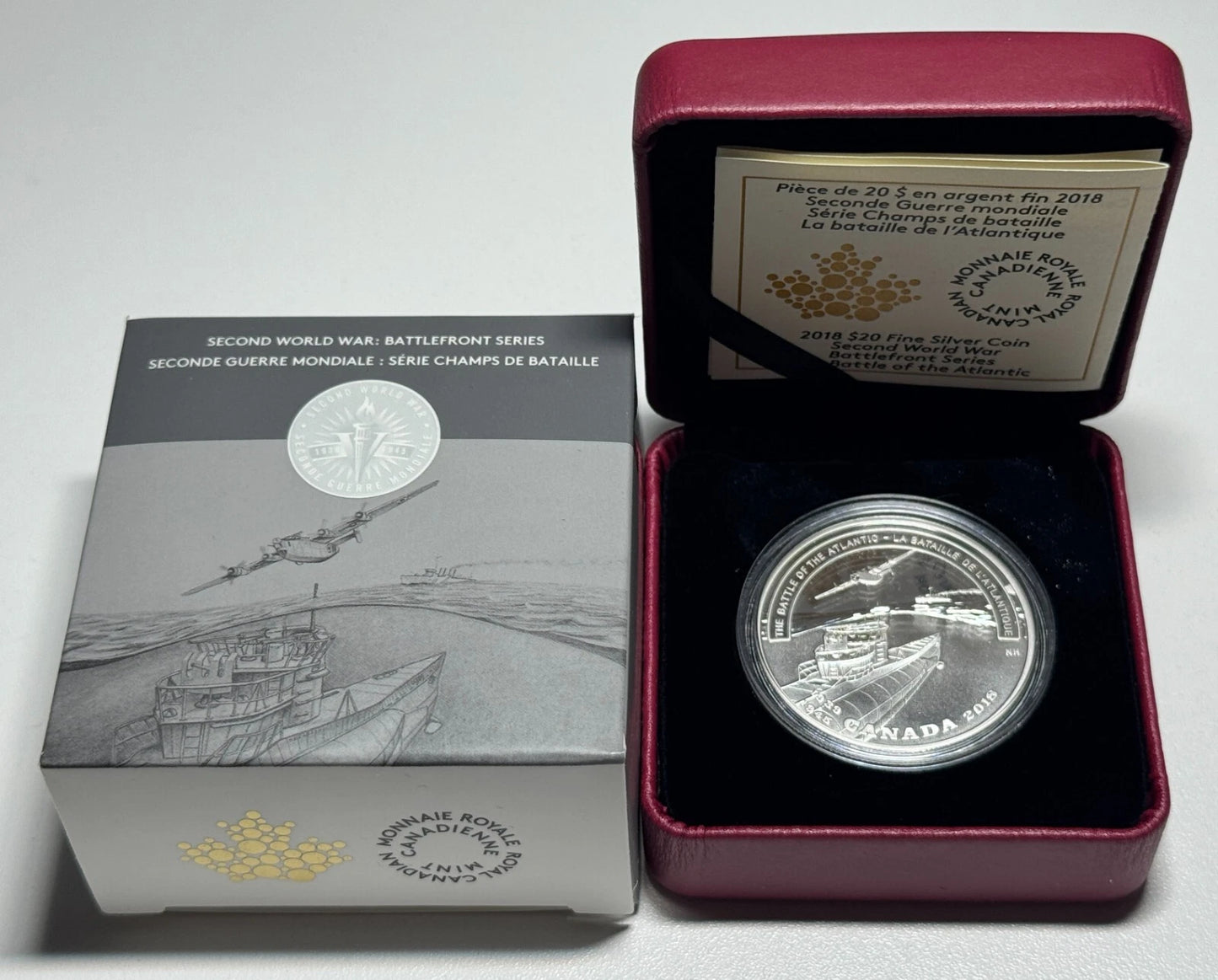 2018 $20 World War 2: Battlefront Series Battle of the Atlantic - Pure Silver