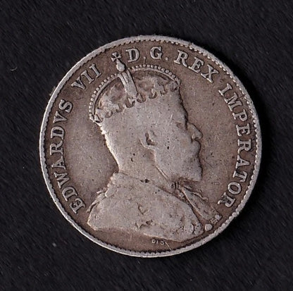 Canada 1910 10c Ten Cent Silver Coin King Edward VII Mint Tower Hill London .925