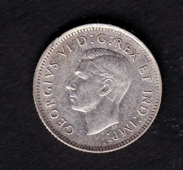 Canada 1946 10c Ten Cent Silver Coin King George VI Extra Fine .800 Silver