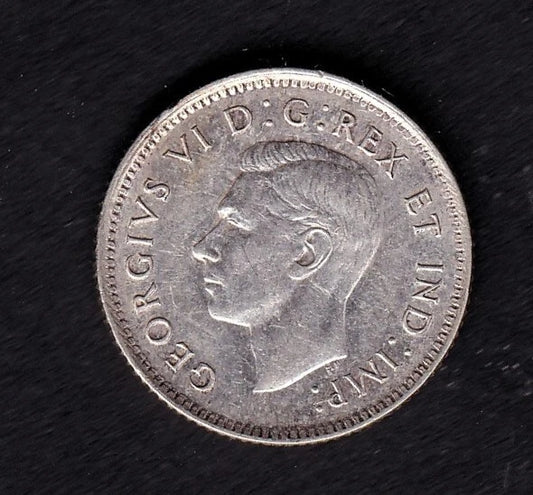 Canada 1946 10c Ten Cent Silver Coin King George VI Extra Fine .800 Silver