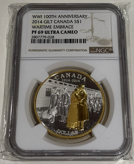 Canada WWI 100th Anniversary Wartime Embrace NGC Graded PF-69 Ultra Cameo RCM